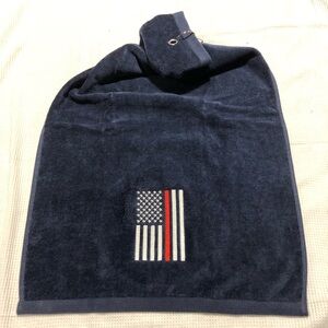 Brand New Golf Towel with American Firefighter Flag Embroidery